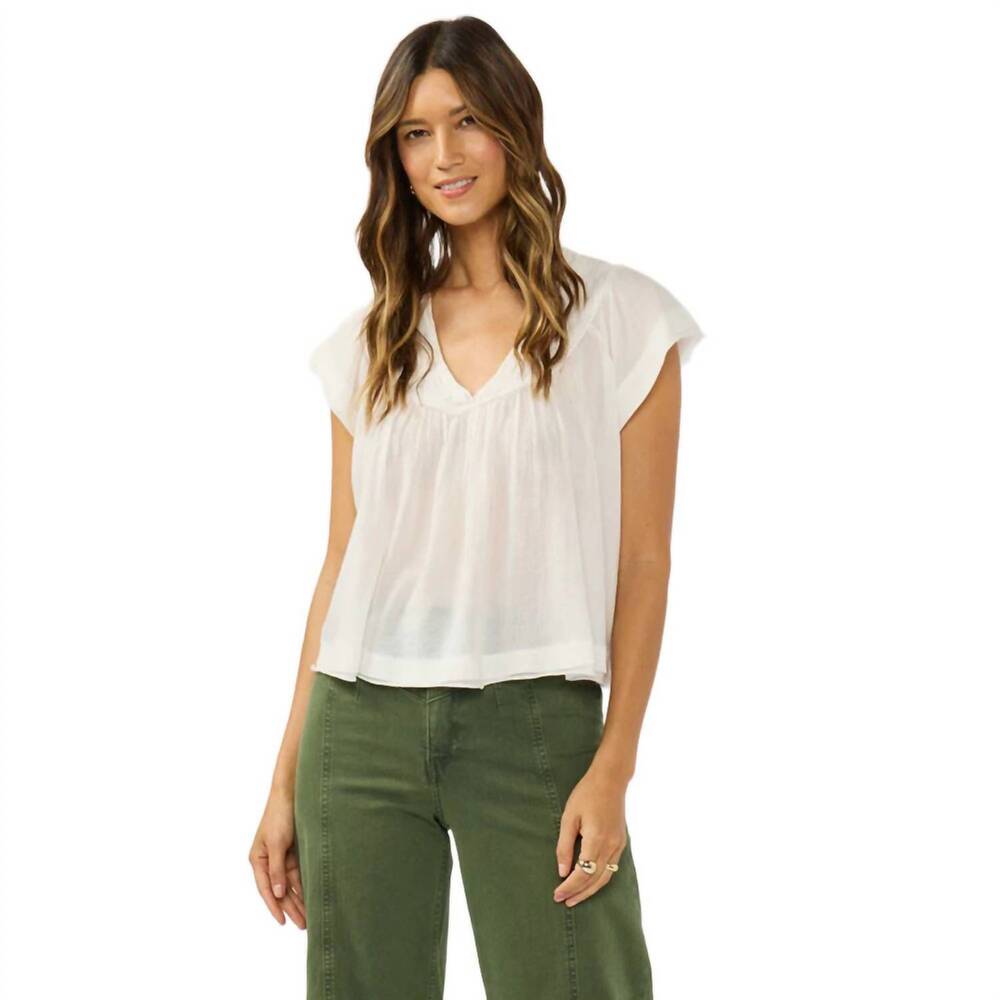 NEW LOVESTITCH indira v neck top in white